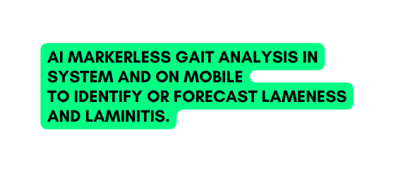 AI Markerless gait analysis in system and on mobile to identify or forecast lameness and laminitis